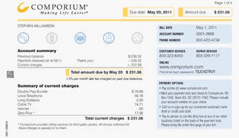 QUICK PAY CUSTOMERS, PLEASE NOTE The "Amount of Last Payment" is the amount due on your last utility bill. . Comporium bill pay